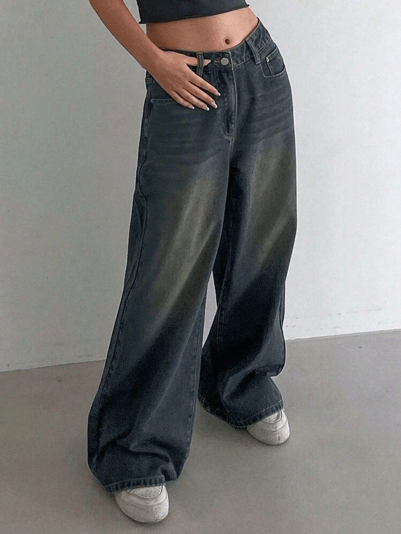 AAV2 Women Light Green Wide Leg High Rise Jeans - Image 2