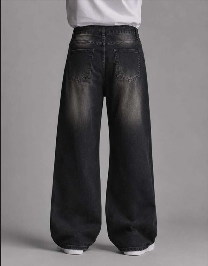 MT FASHION Men Wide Leg Black Jeans - Image 3