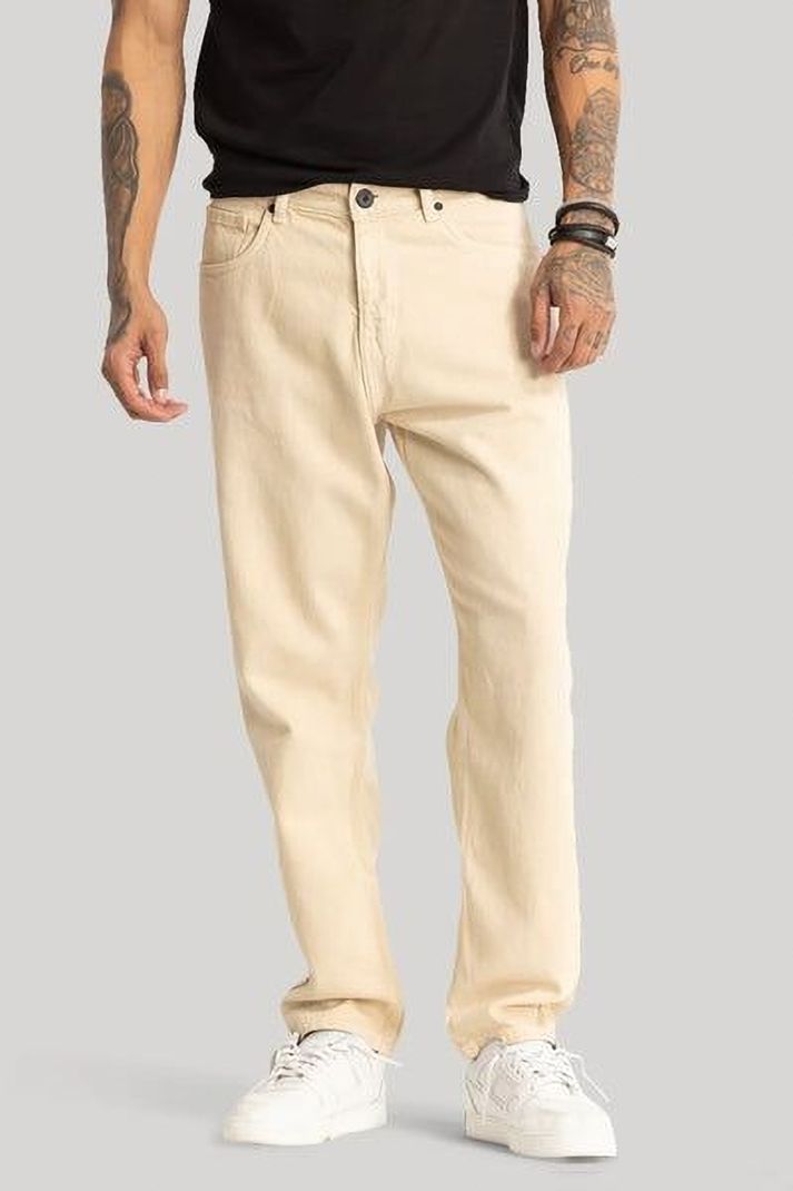 CABRRR Men Loose Fit Mid Rise Beige Jeans - Image 5