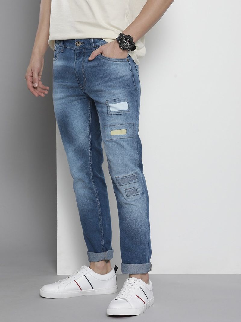 The Indian Garage Co. Men Slim Mid Rise Blue Jeans - Image 3