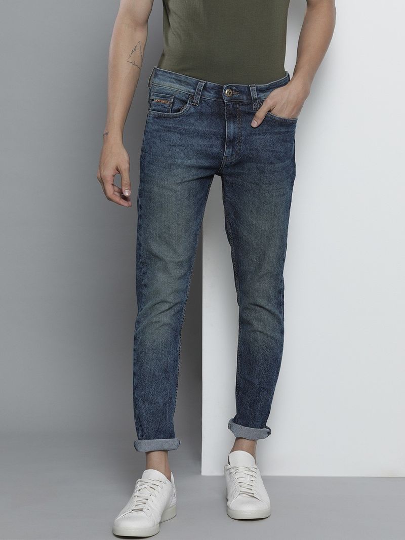 The Indian Garage Co. Men Slim Mid Rise Blue Jeans - Image 2