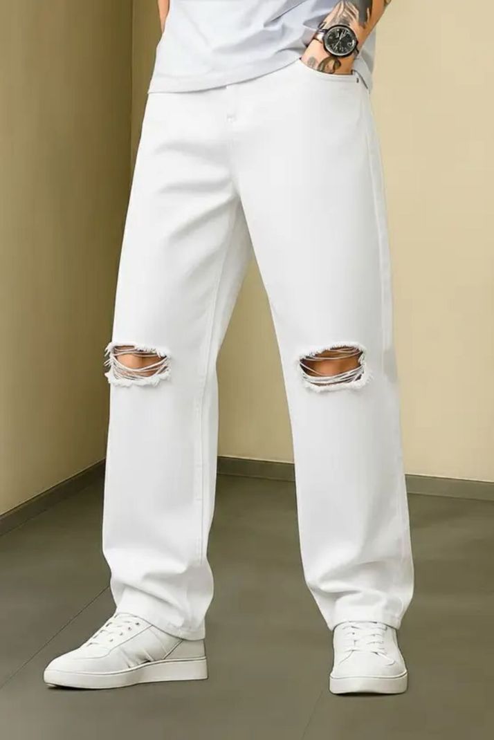 mevan Men White Mid Rise Jeans - Image 4