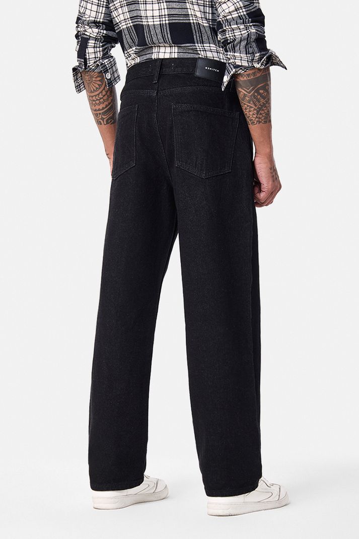 Snitch Men Black Baggy Fit Mid Rise Jeans - Image 6