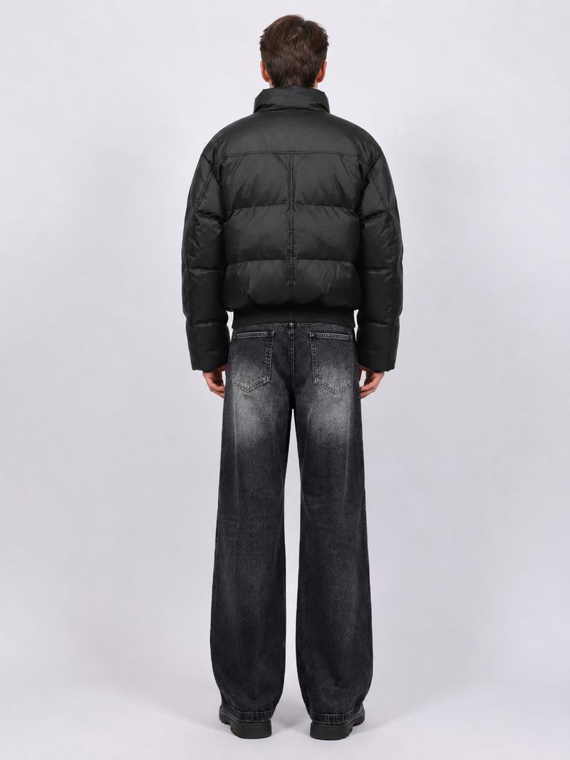 KOTTY Men Wide Leg Mid Rise Black Jeans - Image 3