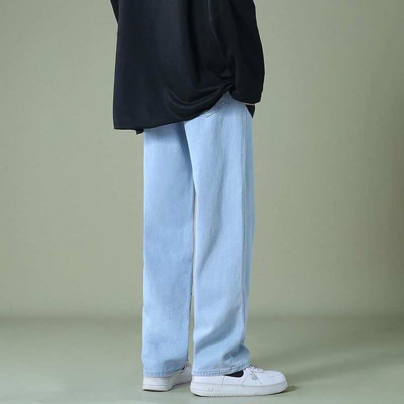 JAARA Men Straight Fit Mid Rise Light Blue Jeans - Image 3
