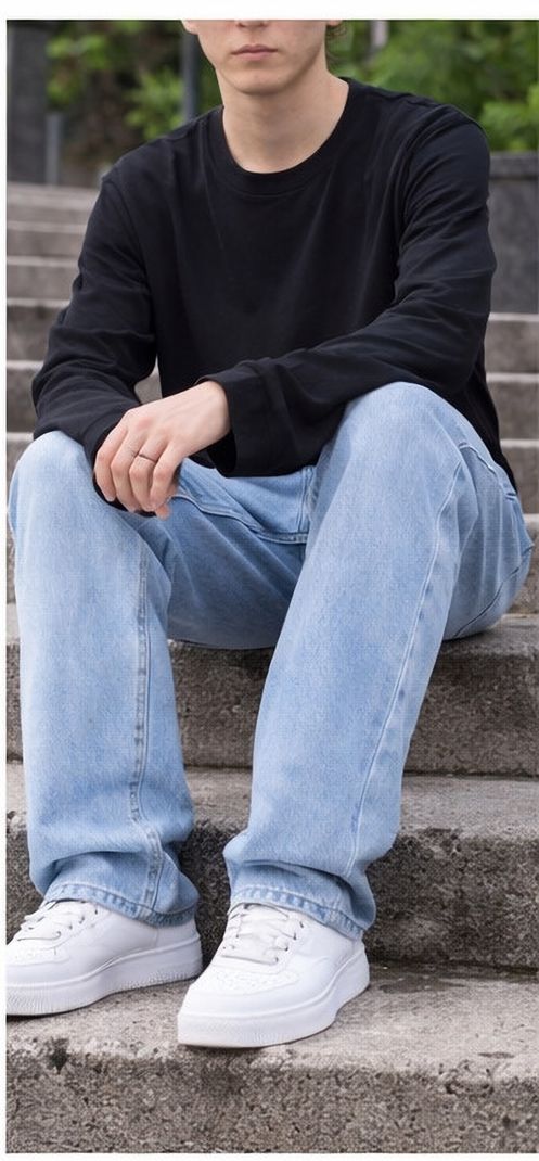 BACKENTHER Men Straight Fit Mid Rise Light Blue Jeans - Image 6