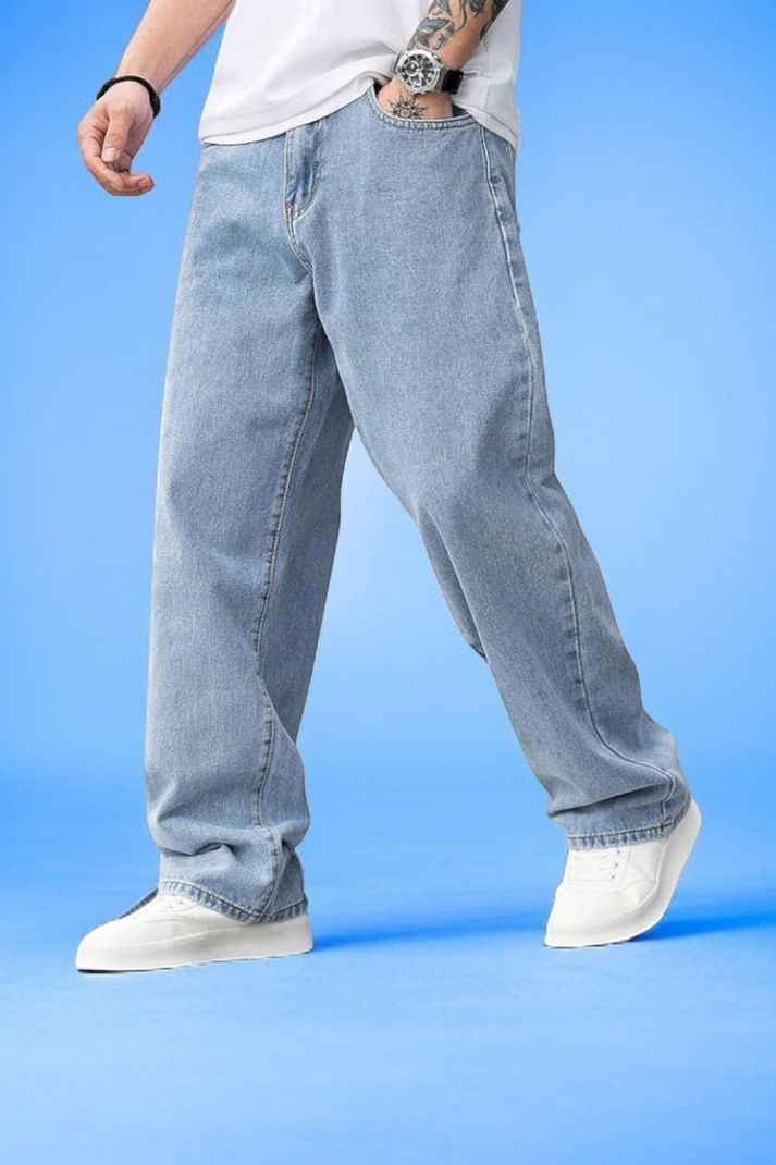 PROBLU Men Straight Fit Mid Rise Light Blue Jeans - Image 2