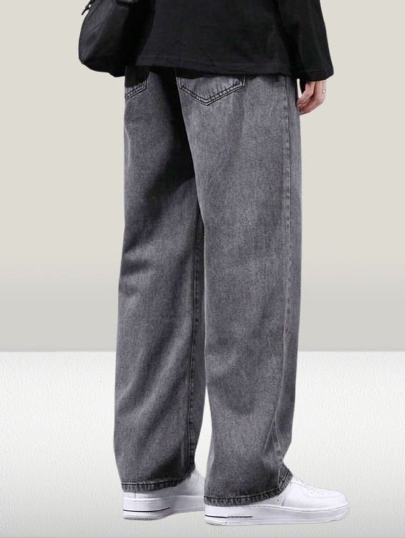 MEIXN Men Grey Straight Fit Mid Rise Jeans - Image 3
