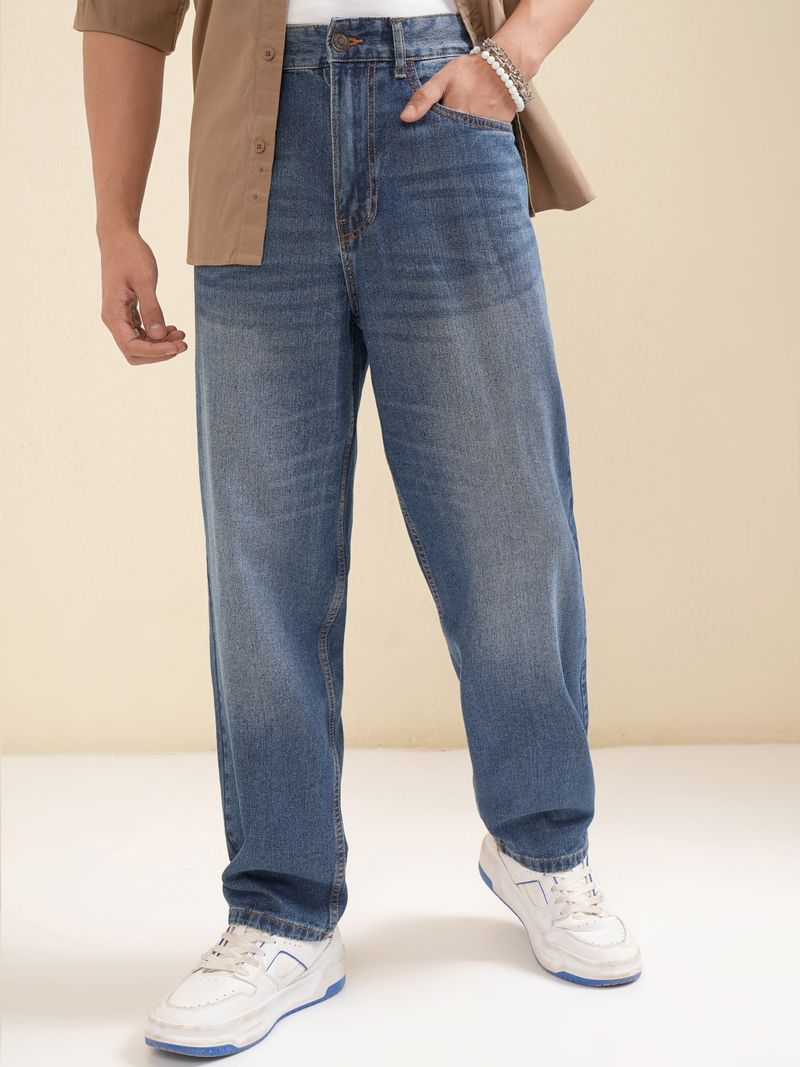 HIGHLANDER Men Loose Fit Mid Rise Blue Jeans - Image 2