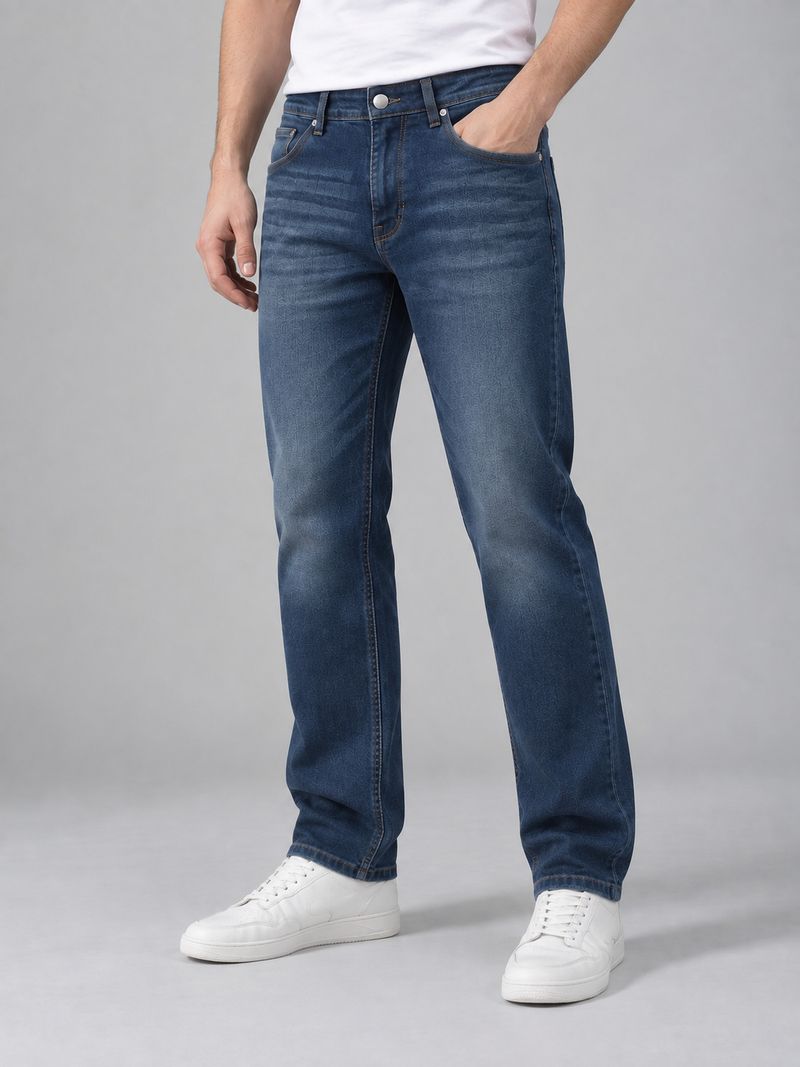 NUMERO UNO Men Slim Mid Rise Blue Jeans - Image 4
