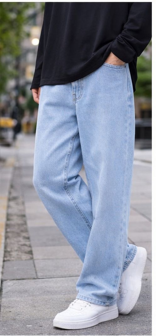 BACKENTHER Men Straight Fit Mid Rise Light Blue Jeans - Image 3