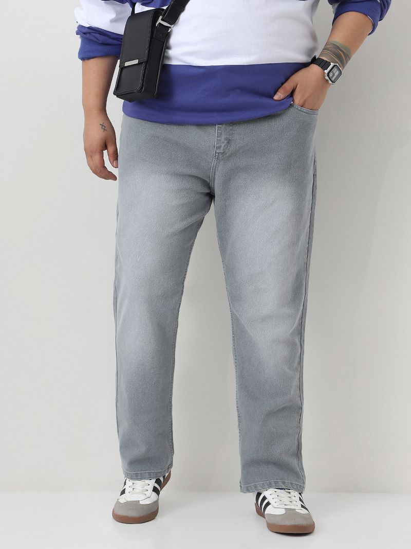 Urbano Plus Men Grey Mid Rise Straight Fit Jeans - Image 4