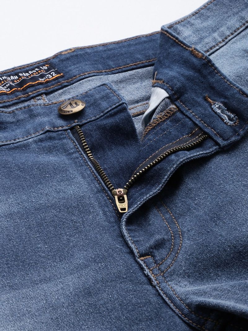 The Indian Garage Co. Men Slim Mid Rise Blue Jeans - Image 6