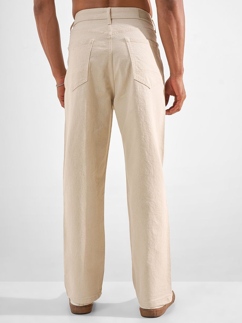HIGHLANDER Men Beige Mid Rise Straight Jeans - Image 3