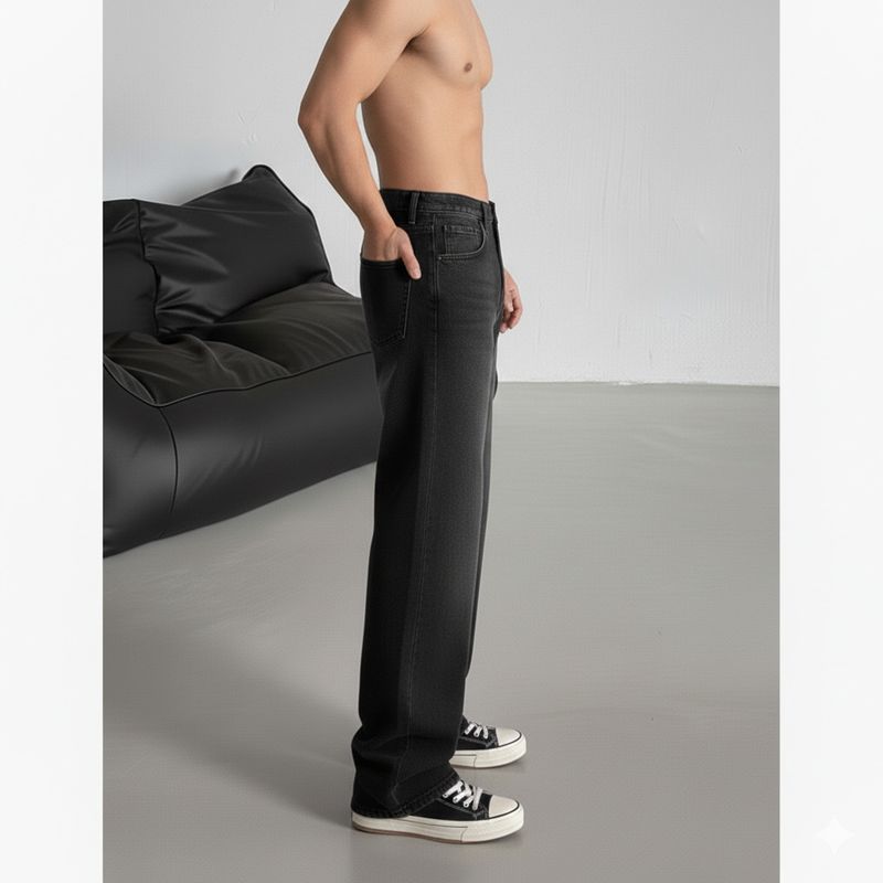 MISTERFREEDOM Men Black Mid Rise Straight Fit Jeans - Image 4