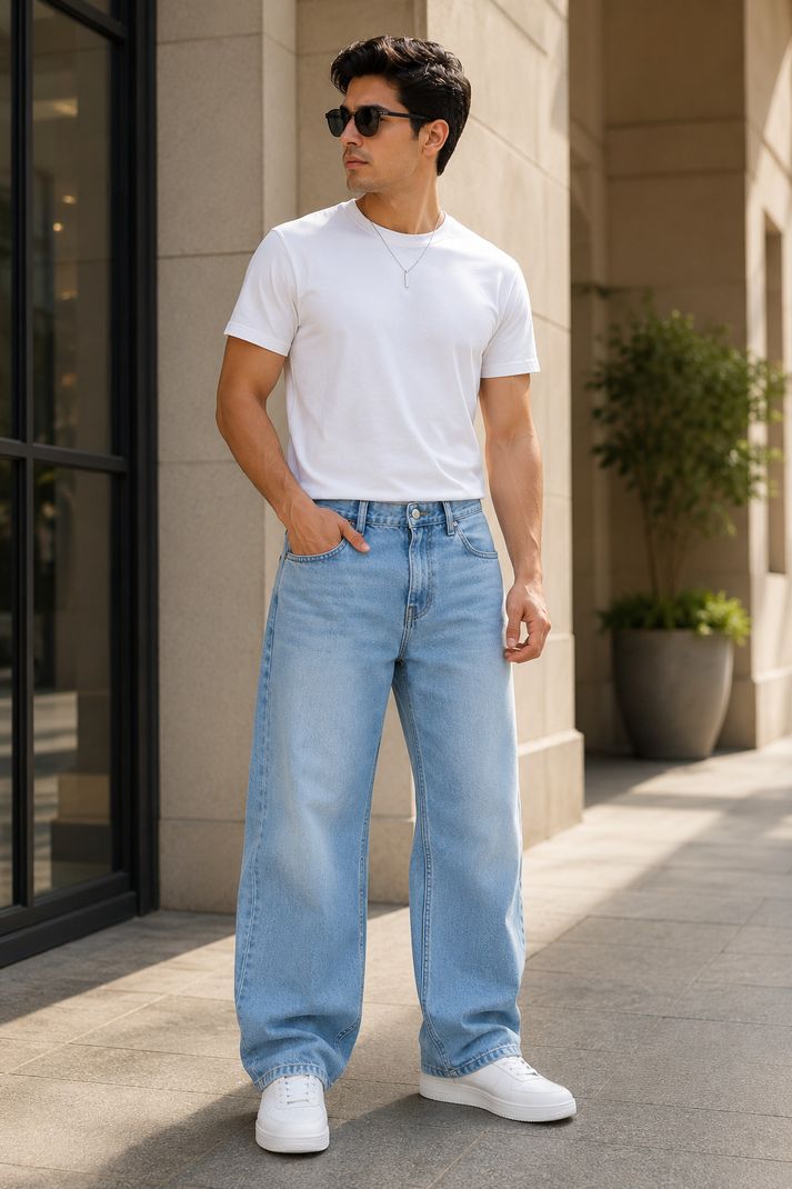 NUMERO UNO Men Loose Fit Mid Rise Blue Jeans - Image 6