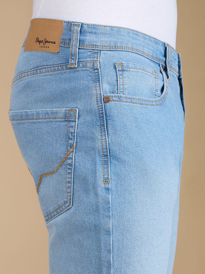 Pepe Jeans Men Straight Fit Mid Rise Light Blue Jeans - Image 6