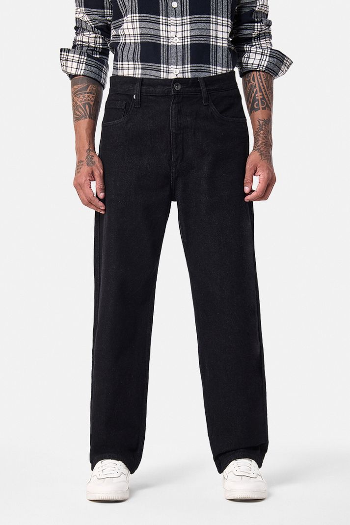 Snitch Men Black Baggy Fit Mid Rise Jeans - Image 5