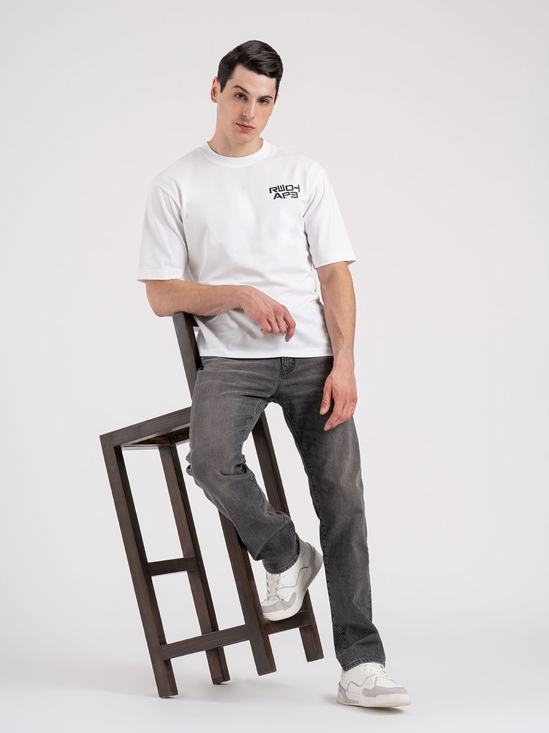RED TAPE Men Straight Fit Mid Rise Grey Jeans - Image 6