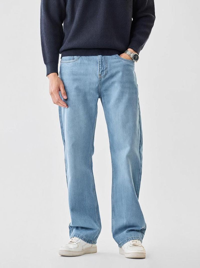 Snitch Straight Fit Men Light Blue Jeans