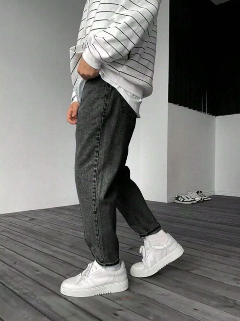 Haadiya store Men Slim High Rise Grey Jeans - Image 6