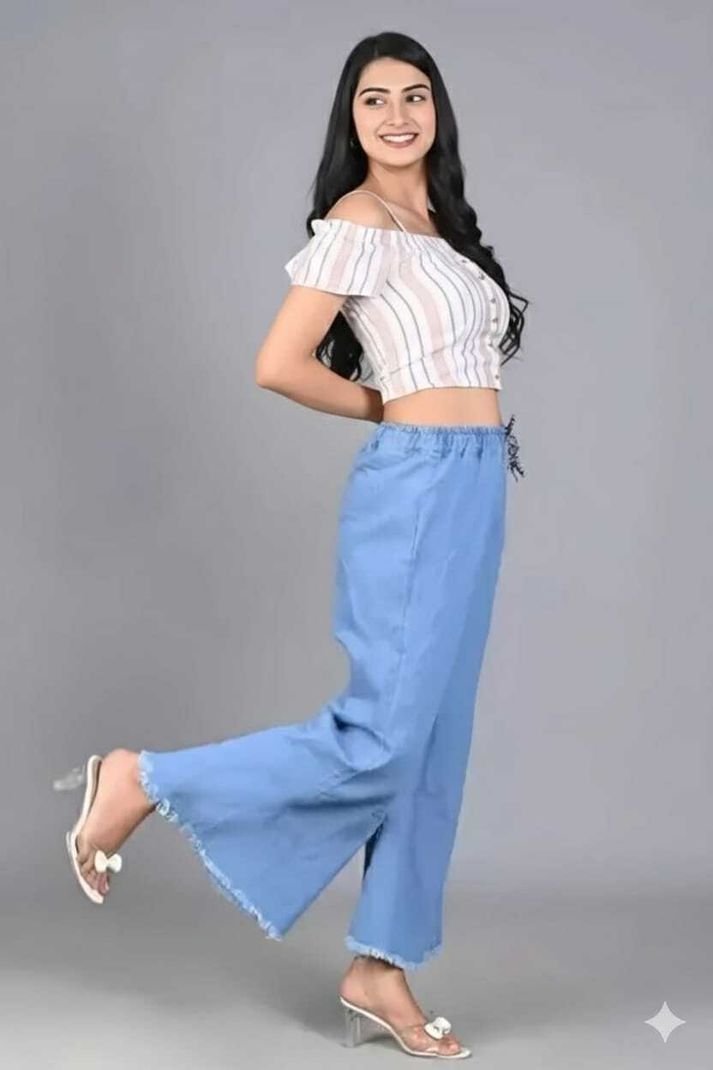 Electrostar Women Wide Leg Mid Rise Blue Jeans - Image 4