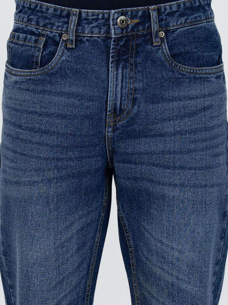 Men Straight Fit Mid Rise Blue Jeans - Image 5
