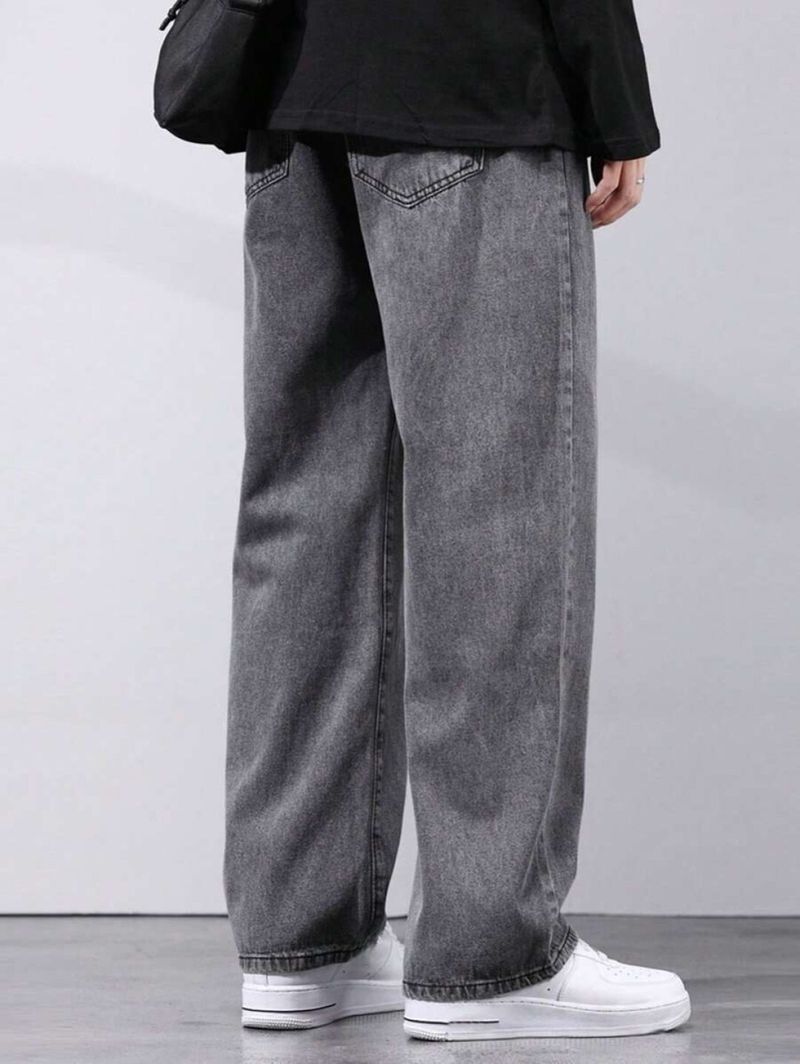 LOOKONCE Men Straight Fit Mid Rise Grey Jeans - Image 3