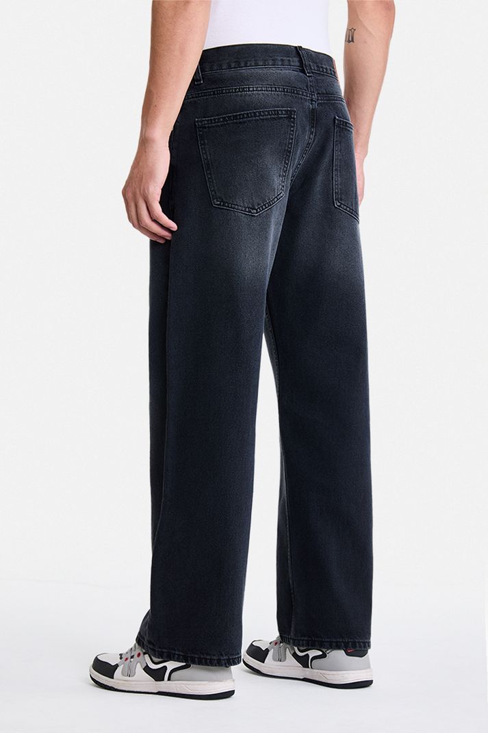 Snitch Men Loose Fit Mid Rise Dark Grey Jeans - Image 6