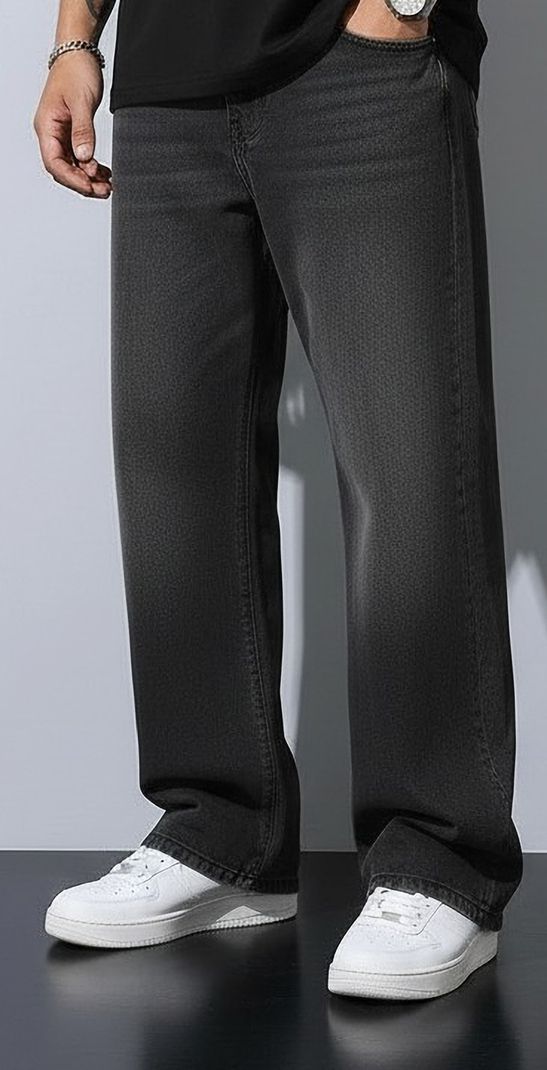 JEANJACK Men Relaxed Fit Mid Rise Grey Jeans - Image 3
