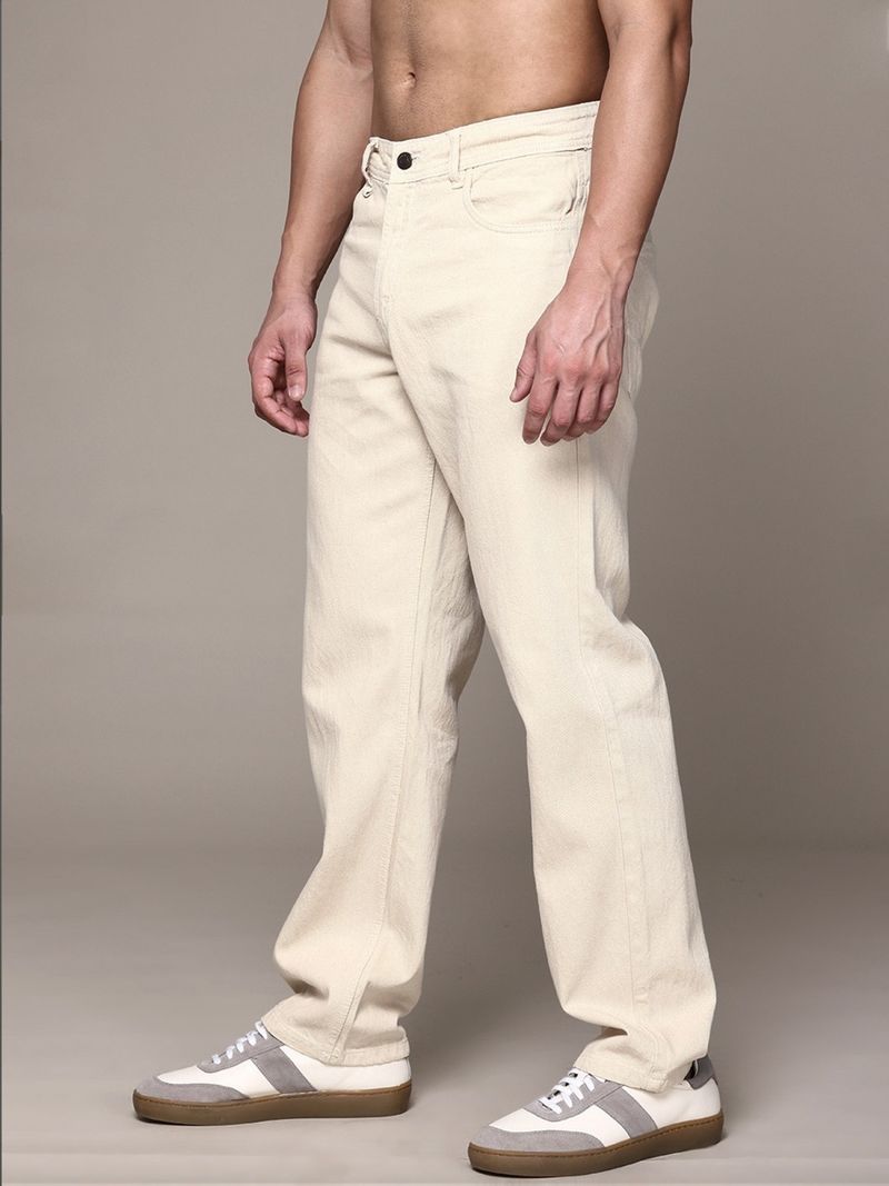 Masterly Weft Men Beige Mid Rise Jeans - Image 4