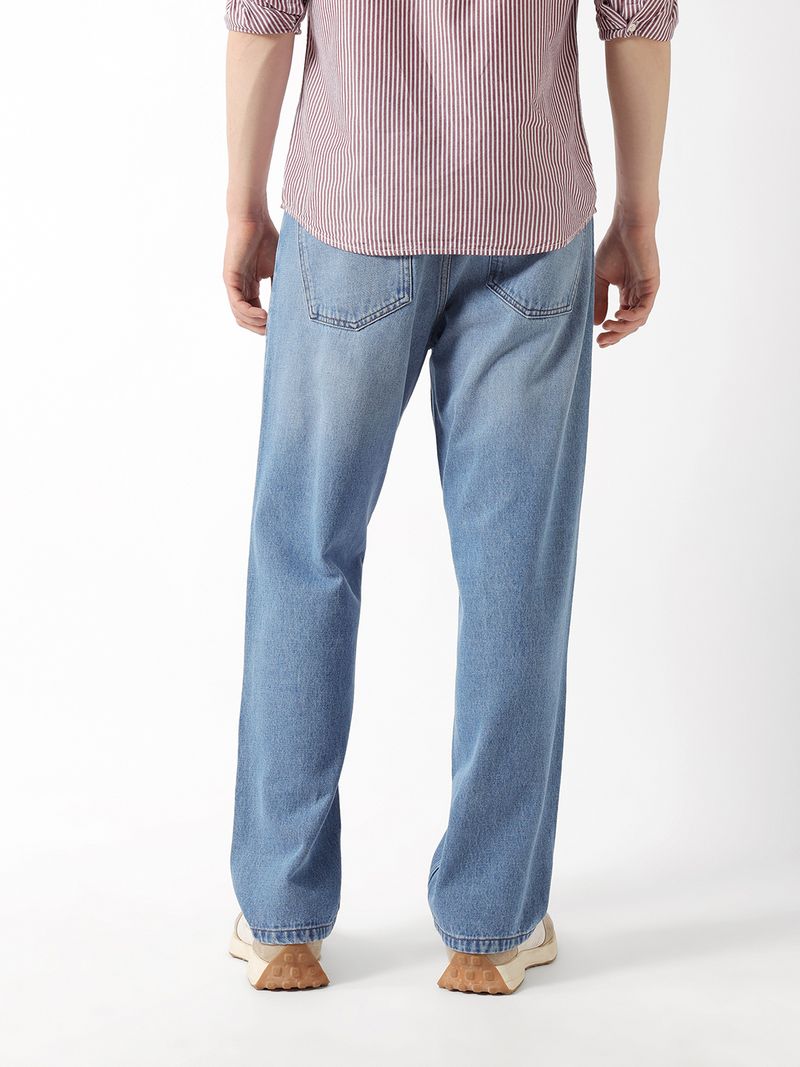 THE BEAR HOUSE Men Relaxed Fit Mid Rise Blue Jeans - Image 3