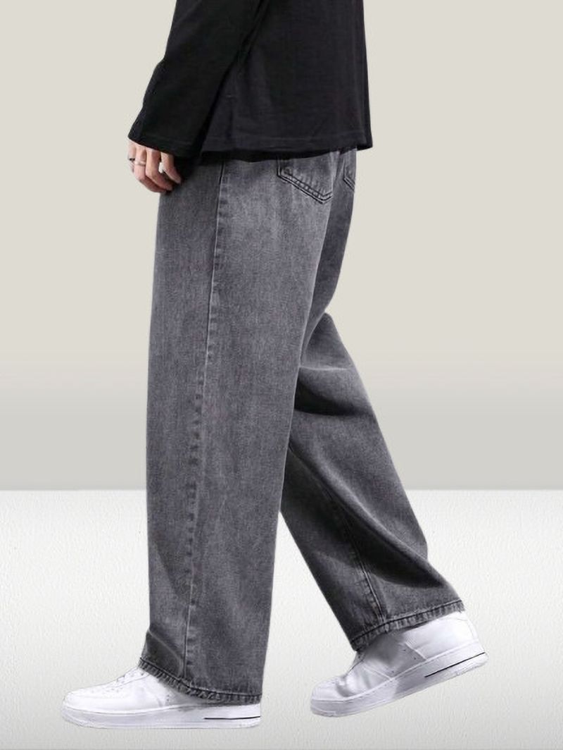 MEIXN Men Grey Straight Fit Mid Rise Jeans - Image 4