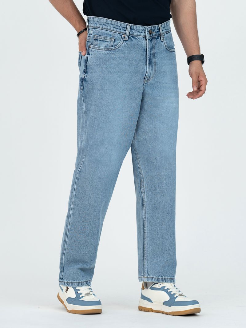 RED TAPE Men's Loose Fit Dark Blue Jeans - Image 6