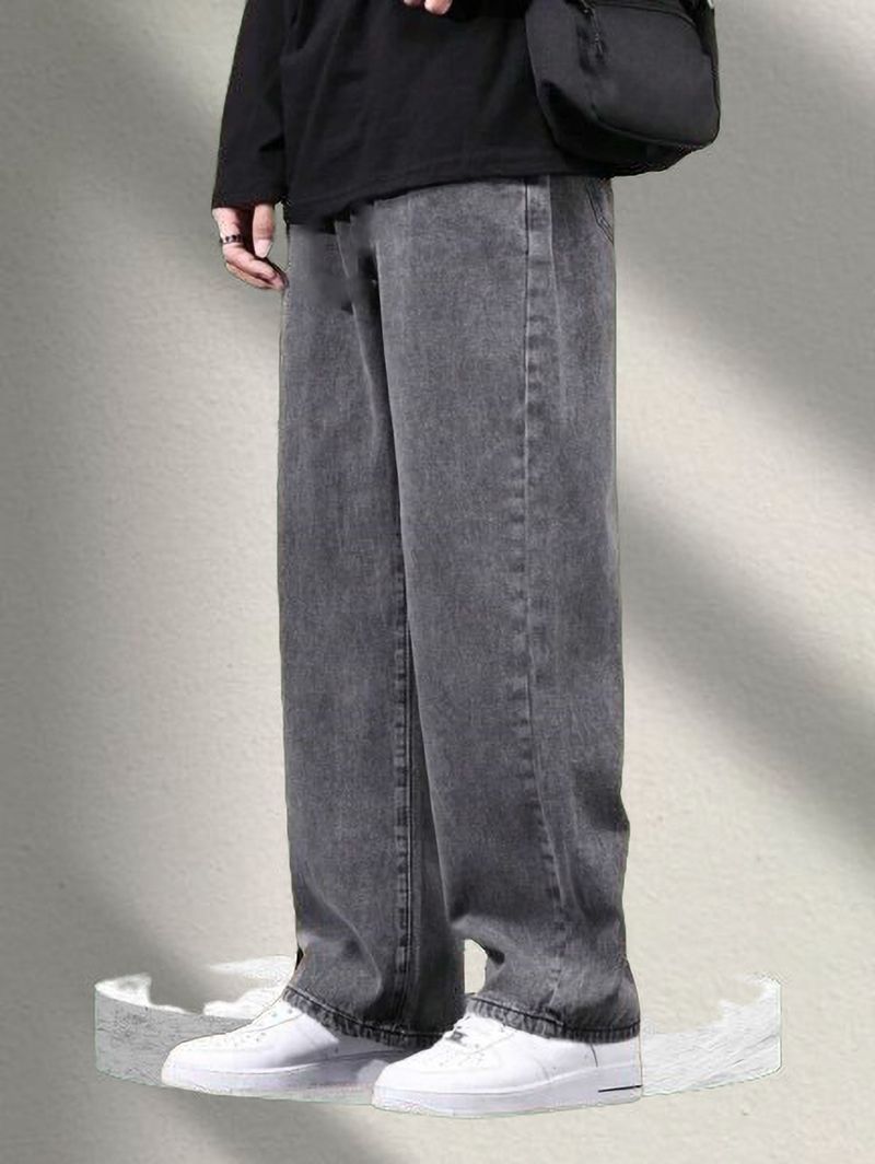 StarForWell Men Grey Loose Fit Mid Rise Jeans - Image 6