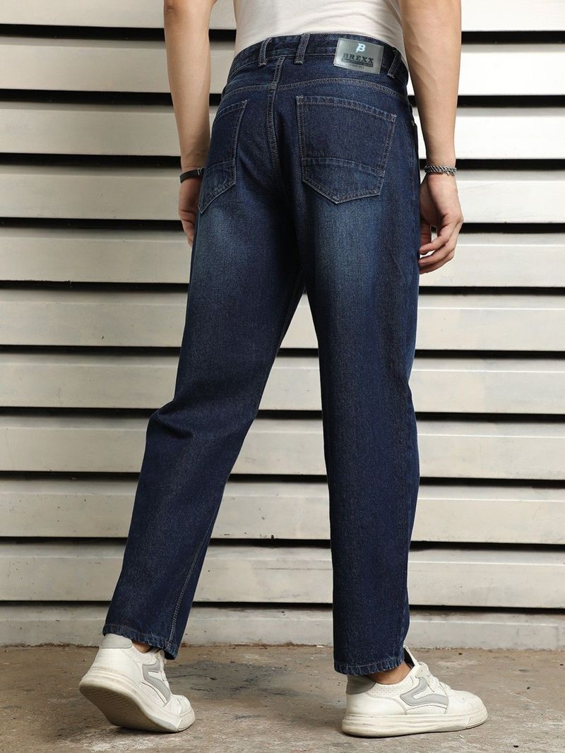 BREXX Men Straight Fit Mid Rise Blue Jeans - Image 3