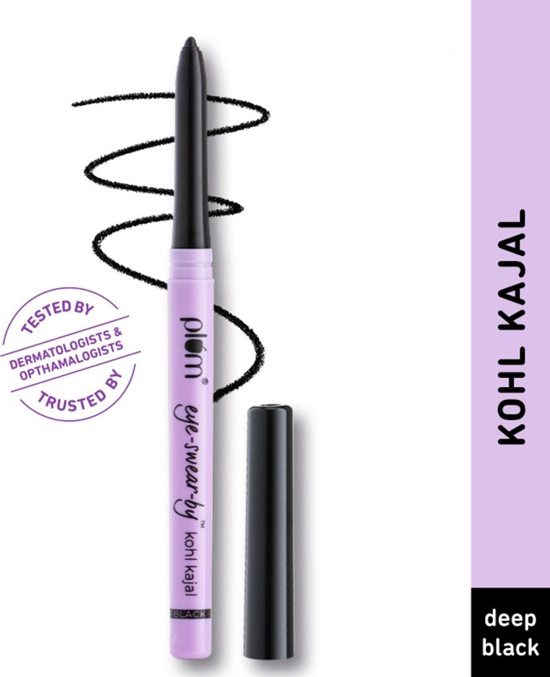 Plum Eye-Swear-By Kohl Kajal | Deep Black| Matte Finish | Smudge Proof & Waterproof (Deep Black, 0.35 g) - Image 3
