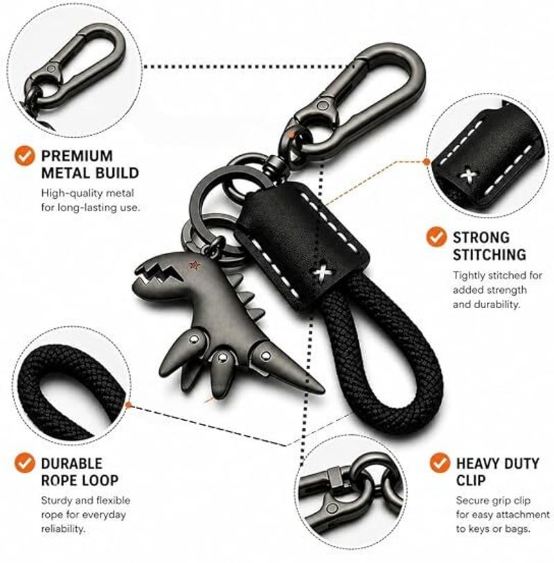 Ladki Dinosaur Metal Keychain - Image 4