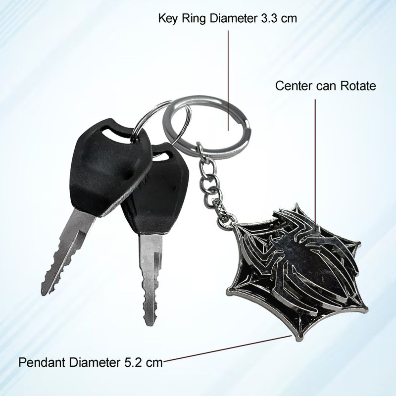 SCO Spider Man Rotating Metal Keychain 360° Spinning|Marvel Gift for Fans,Collectors Key Chain - Image 7