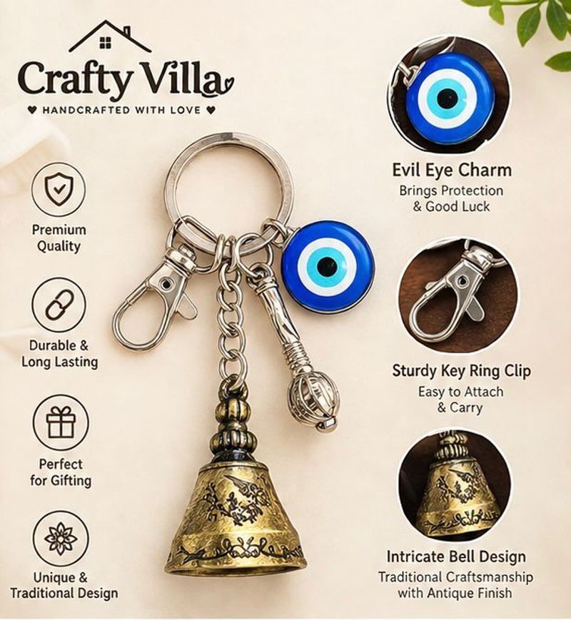 Crafty Villa Tibetan Bell Keychain - Image 5