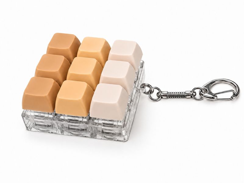 FITIX 9 in 1 Keyboard Fidget Toy with Keychain Anti-Stress Keyboard Decompression Key Chain - Image 2