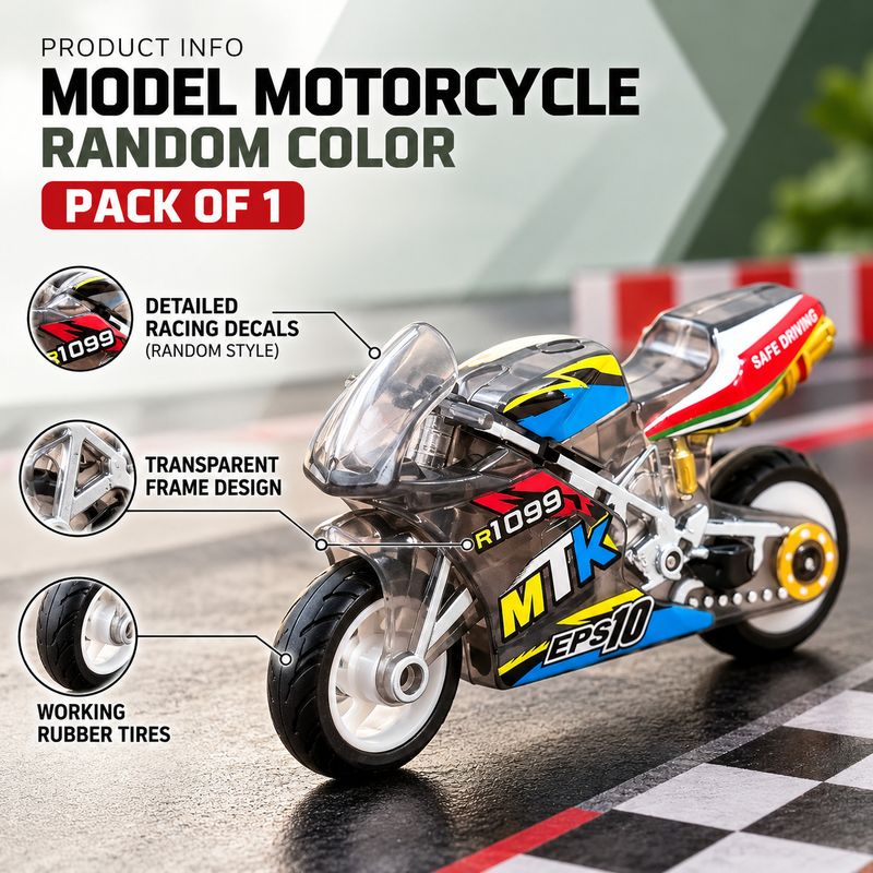 Printingg Nova Sparking Bike Keychain Pull Back Stunt Motorbike Toy - Image 5