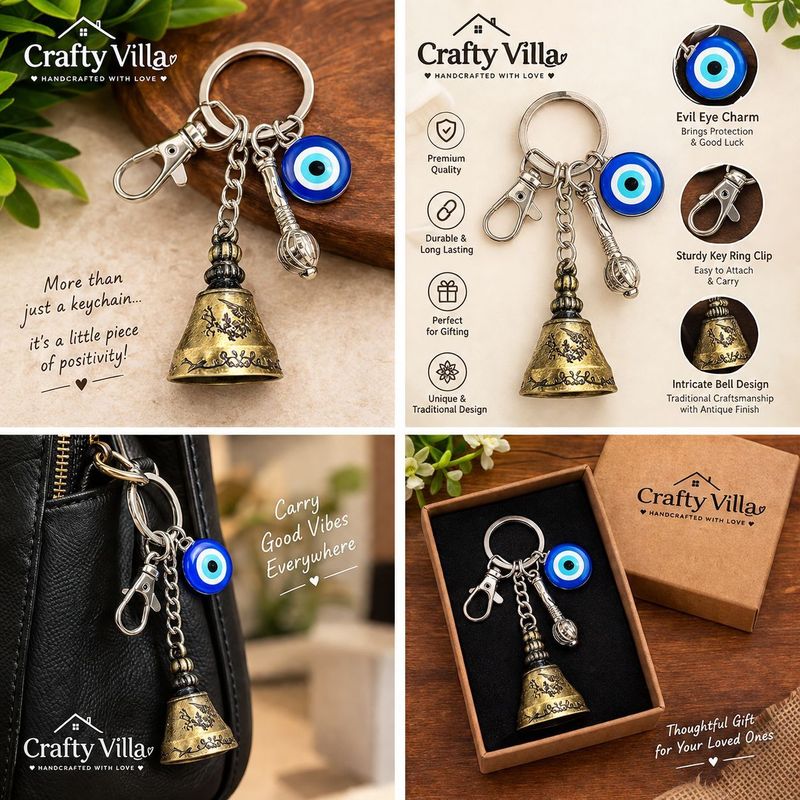 Crafty Villa Tibetan Bell Keychain - Image 6