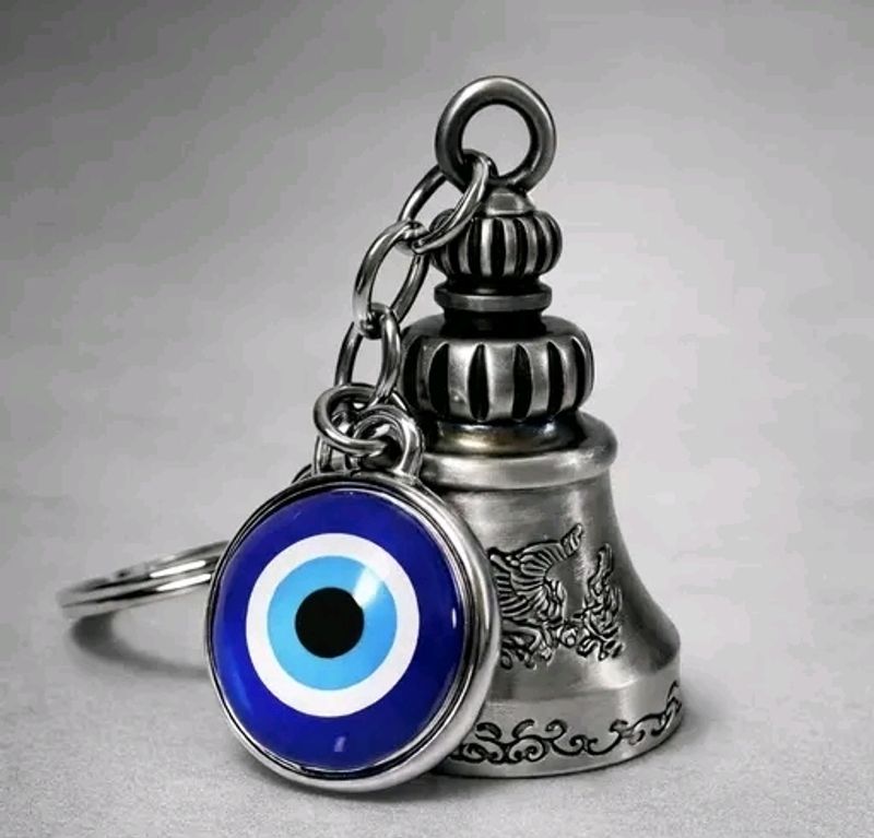StyleHub Evil Eye Bell Keychain Blue Nazar Charm - Image 5