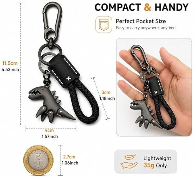 Ladki Dinosaur Metal Keychain - Image 3