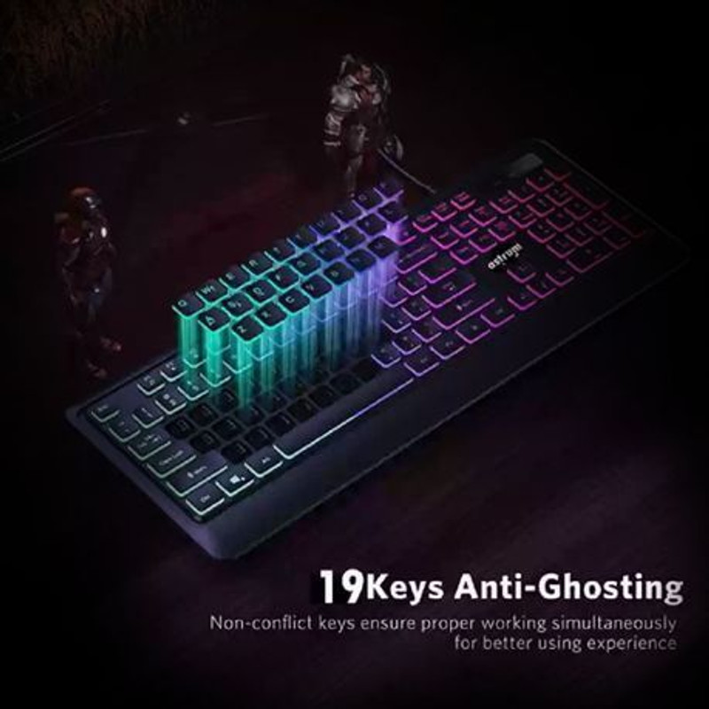 Price History of ASTRUM Rainbow Color Back-lit LED Wired Keyboard Wired ...