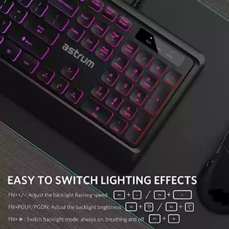 Price History of ASTRUM Rainbow Color Back-lit LED Wired Keyboard Wired ...