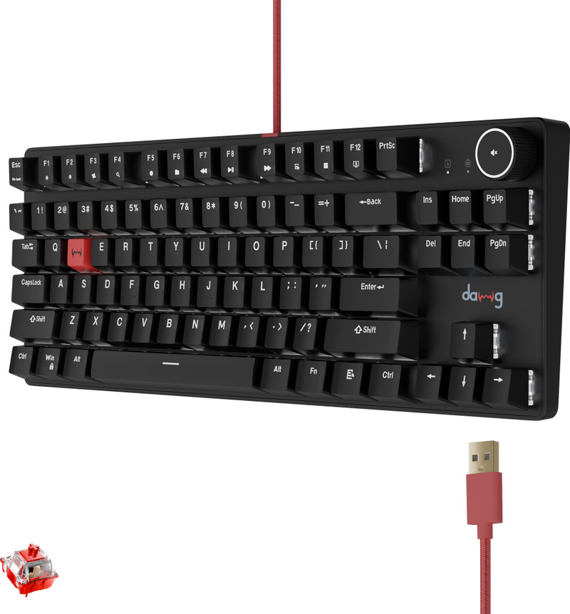 daWg Highkey 373 Wired USB Standard Gaming Keyboard Compatible with Desktop, Laptop (Black)