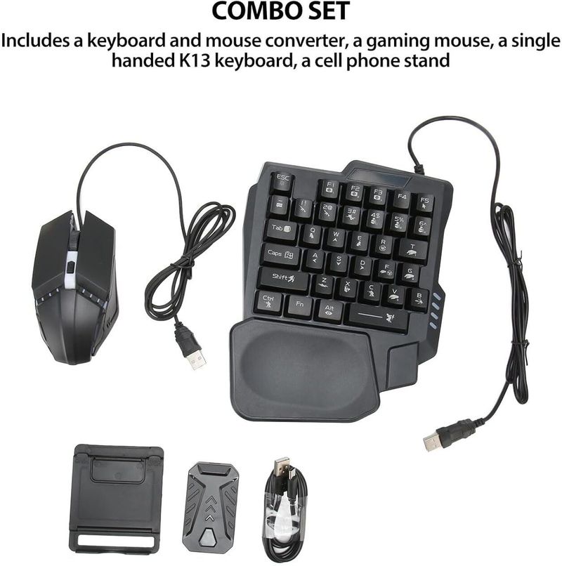 Playtastic Bluetooth Gaming Keyboard & Mouse Convertor For Smartphone 4 in 1 Mobile Game Bluetooth Standard Gaming Keyboard Compatible with Desktop, Laptop, Mac (Black) - Image 8