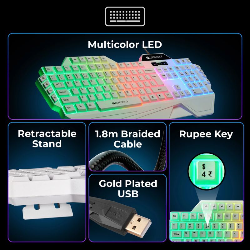 ZEBRONICS Zeb-Optimus Wired USB Gaming Keyboard - Image 5